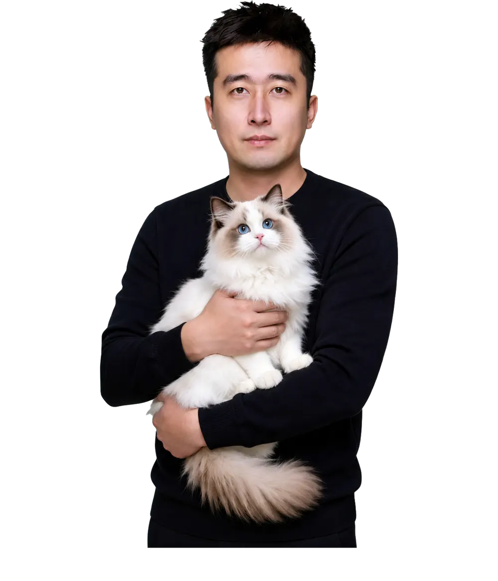教师杨晨与宠物猫